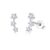 Sterling Silver Three-Stone Stud and Climber Earrings CZ