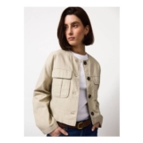 Stone Cropped Linen Blend Shacket