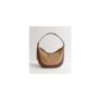 Stone Woven Faux Leather Shoulder Bag