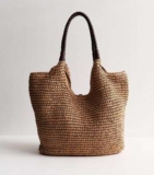 Stone Woven Plaited Handle Bag