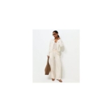 Stone Woven Wide Leg Trousers