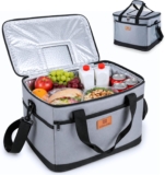 Straame 30L Insulated Cooler Bag, Large Lunch Bag Cool Bag for Picnic, Travel & Camping, Leakproof Foldable Cool Box with Shoulder Strap, Quick Access Top, Insulated Lunch Bag, Grey