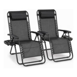 Straame Zero Gravity Chairs Set of 2 Folding Garden Loungers