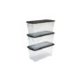 Strata Curve 3 X 80L Plastic Storage Boxes with Lid – Clear948/4579