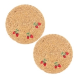 Strawberry Embroidered Jute Placemat 2pk