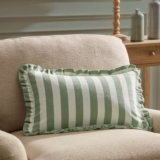 Stripe Frill Edge Sofa Cushion Cover – Sage – w/Code