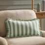 Stripe Frill Edge Sofa Cushion Cover – Sage – w/Code