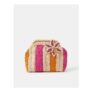 Stripe Raffia Clutch Bag