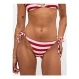 Striped Textured Tie Side Bikini Bottoms