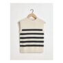 Studio Edit Cream Striped Knitted Tank Top