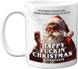 Stuff4 Funny Offensive Secret Santa Gifts – Happy Fkin Christmas – Sarcastic Gifts for Work Colleagues, Rude Novelty Christmas Mug for Friends, 11oz Ceramic Dishwasher Safe Cup Mugs