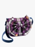 Stych Kids Check Bow Cross Body Bag, Purple