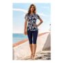 Stylish Swim Top and Capri Pants Set