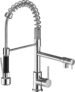 Suguword Commercial Kitchen Sink Mixer Tap with Two Spouts, Single Handle Pull Out Sprayer, 360 Degree Rotation High Arc Tap, Metal Brass Construction for Easy DIY Installation