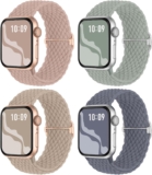 Suitisbest Braided Band Compatible with Apple Watch Straps 40mm 41mm 38mm 42mm 44mm 45mm 46mm 49mm Women, Anti-Slip Stretchy Elastic Strap for iWatch Band SE Ultra2/Ultra 10 9 8 7 6 5 4 3 2