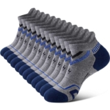 SukModen Ankle Running Socks for Men, Performance Anti-Blister Mens Trainer Socks, Moisture Wicking Sports Cotton Socks – Prime Deal – 13-15