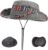 Sun Hats for Men, Retro Wide Brim Summer Hat with Adjustable Drawstring, Mens Bucket Hats, UV Protection Outdoor Bucket Hat for Fishing, Beach, Hiking Gray