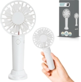 Supply Cube USB Rechargeable Handheld Fan with 3 Speed Settings Portable Mini Fan for Home, Office, Desk & Outdoor Use Perfect for Summer Cooling White