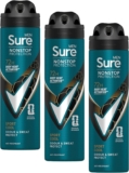 Sure Men Sport Cool Nonstop Protection Anti-perspirant Deodorant Aerosol MotionSense technology anti-perspirant deodorant spray 72h protection against sweat and odour 150 ml (Pack of 3)