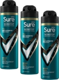 Sure Men Sport Cool Nonstop Protection Anti-perspirant Deodorant Aerosol MotionSense technology anti-perspirant deodorant spray 72h protection against sweat and odour 150 ml (Pack of 3)