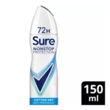 Sure Nonstop Protection Anti-Perspirant Aerosol Cotton Dry 150 Ml