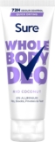 Sure Rio Coconut Whole Body Deodorant womens deodorant cream with a fresh & tropical fragrance for 72-hour odour control 75 ml