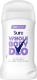 Sure Rio Coconut Whole Body Deodorant womens deodorant stick with a fresh & tropical fragrance for 48-hour odour control 50 ml