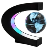 Surplex Luminous Floating World Globe, 7 Color Lights, C-Shaped Rotating Globe, Magnetic Field Levitation Black – Sold By DecorBella-EU/FBA