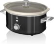 Swan Retro 3.5 Litre Slow Cooker, 3 Temperature Settings, Keep Warm Function, Removable Ceramic Inner Pot, 200W, Black, SF17021BN