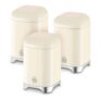 Swan Solace 3 Canisters, Tea Coffee Sugar, 1.5L, Cream