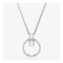Swarovski Constella Rhodium Plated White Circle Necklace