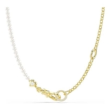 Swarovski Idyllia Necklace Crystal Pearl White Gold-Tone Plated
