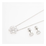 Swarovski Silver Tone Necklace & Stud Earrings Set