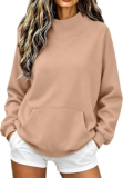 Sweatshirts For Women Uk Ladies Jumpers Mock Neck Hoodies Oversized Jacket Womens Fleece Cardigans Winter Cozy Sweaters Fashion Sweatshirt No Hood Long Sleeve Coats Pockets Thermal Autumn Clothing