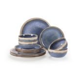 Sweejar Home 12-Piece Ceramic Dinnerware Set for 4, Purple