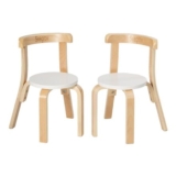 Swegrow Wooden Kids Stackable Chairs Set of 2, White