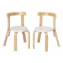 Swegrow Wooden Kids Stackable Chairs Set of 2, White