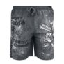 Swim Shorts with Skull Print Swim Shorts Dark Grey by Rock Rebel by EMP