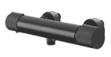 Swirl Gallen Exposed Single Outlet Thermostatic Black Shower Mixer