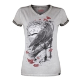 T-Shirt with Raven Print T-Shirt Grey by Black Premium by EMP