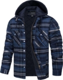 TACVASEN Mens Hooded Lumberjack Jacket Quilted Fleece Hoodie (Various colours and sizes) – Sold by TACVASEN-EU