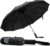 TANNESS Windproof Umbrella 10-Rib Waterproof & Compact Umbrella with Automatic Open/Close Function – Black