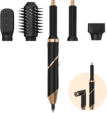 TANSHINE Foldable 5 in 1 Auto Wrap Hair Styler Brush Foldable rotating handle, 1000W, dual voltage 100-240V, 3 temps 50/80/105C, 5 heads, ionic, UK plug