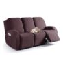 TAOCOCO Recliner Chair Cover 3-Piece Stretch Sofa Covers Coffee
