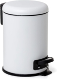 TATAY 3L Pedal Bathroom Bin Hygienic, Touch-Free Opening Soft-Close, Silent Lid Removable Inner Bin for Easy Cleaning Functional Design 17.5 x 22.5 x 25 cm White