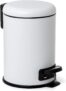 TATAY 3L Pedal Bathroom Bin Hygienic, Touch-Free Opening Soft-Close, Silent Lid Removable Inner Bin for Easy Cleaning Functional Design 17.5 x 22.5 x 25 cm White