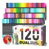 TBC Dual Markers Brush Pens, 120 Colors