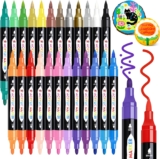 TBC The Best Crafts Acrylic Paint Markers, 24 Colors Dual Tip Pen