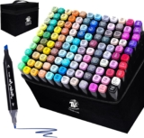 TBC The Best Crafts Dual-Tip Alcohol Markers Premium Artist Sketch Markers for Adults, Permanent Alcohol Marker Pens for Drawing (120 Colors)