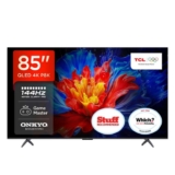 TCL 85P8K QLED 4K HDR PRO Smart GOOGLE TV-85P8K-UK(144Hz Native Refresh Ratae, ONKYO 2.1 SOUND SYSTEM, TSR AiPQ Processor)